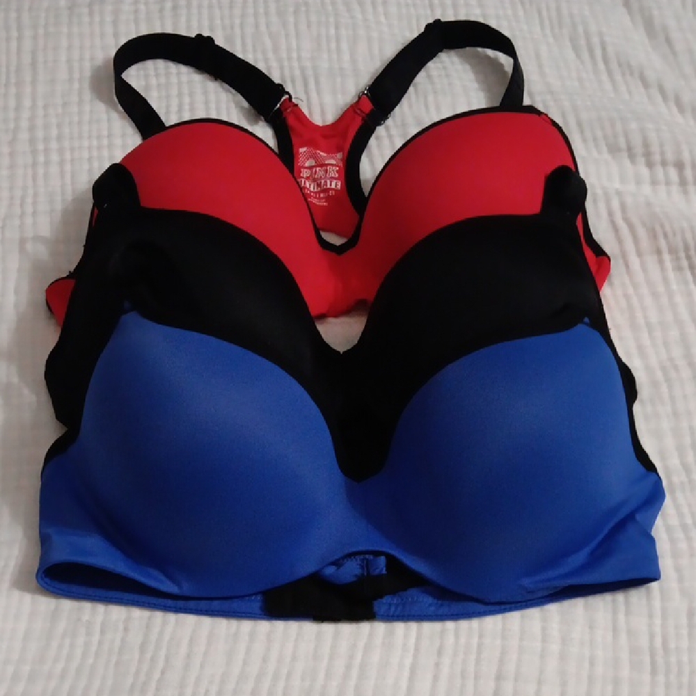 PINK Victoria's Secret Red and Black Bra Intimates